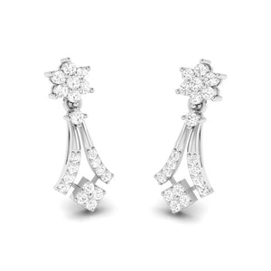 Beautiful Platinum Earrings with Diamonds for Women JL PT E N-40