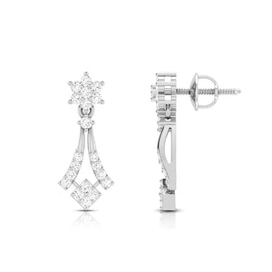 Beautiful Platinum Earrings with Diamonds for Women JL PT E N-40