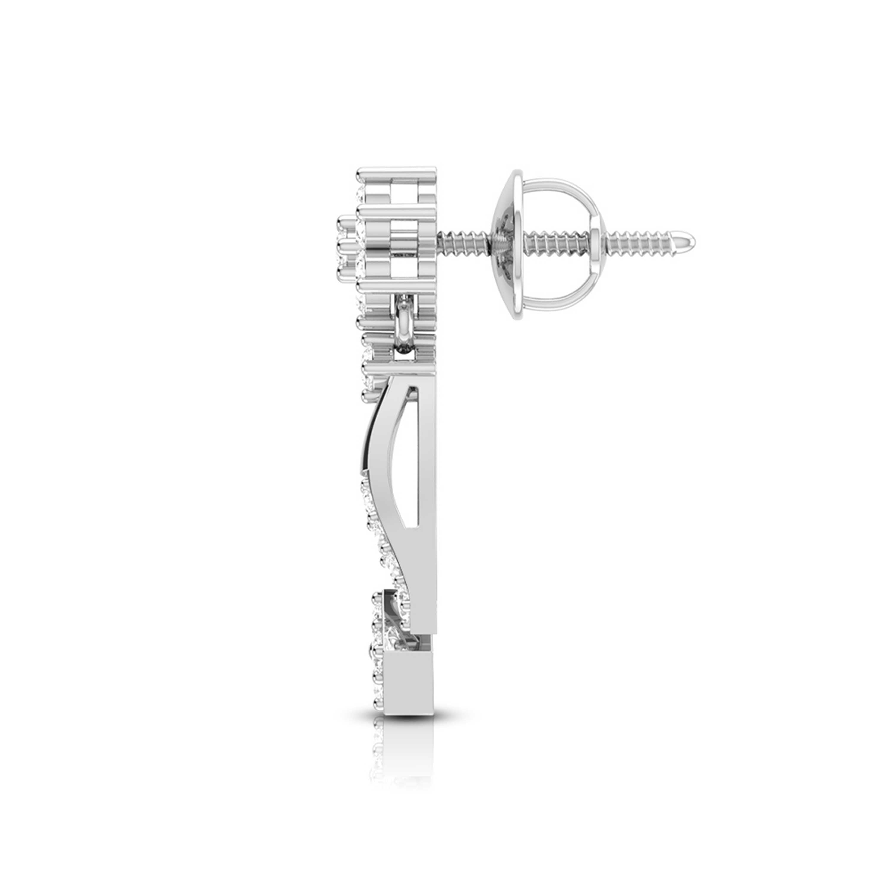 Beautiful Platinum Earrings with Diamonds for Women JL PT E N-40