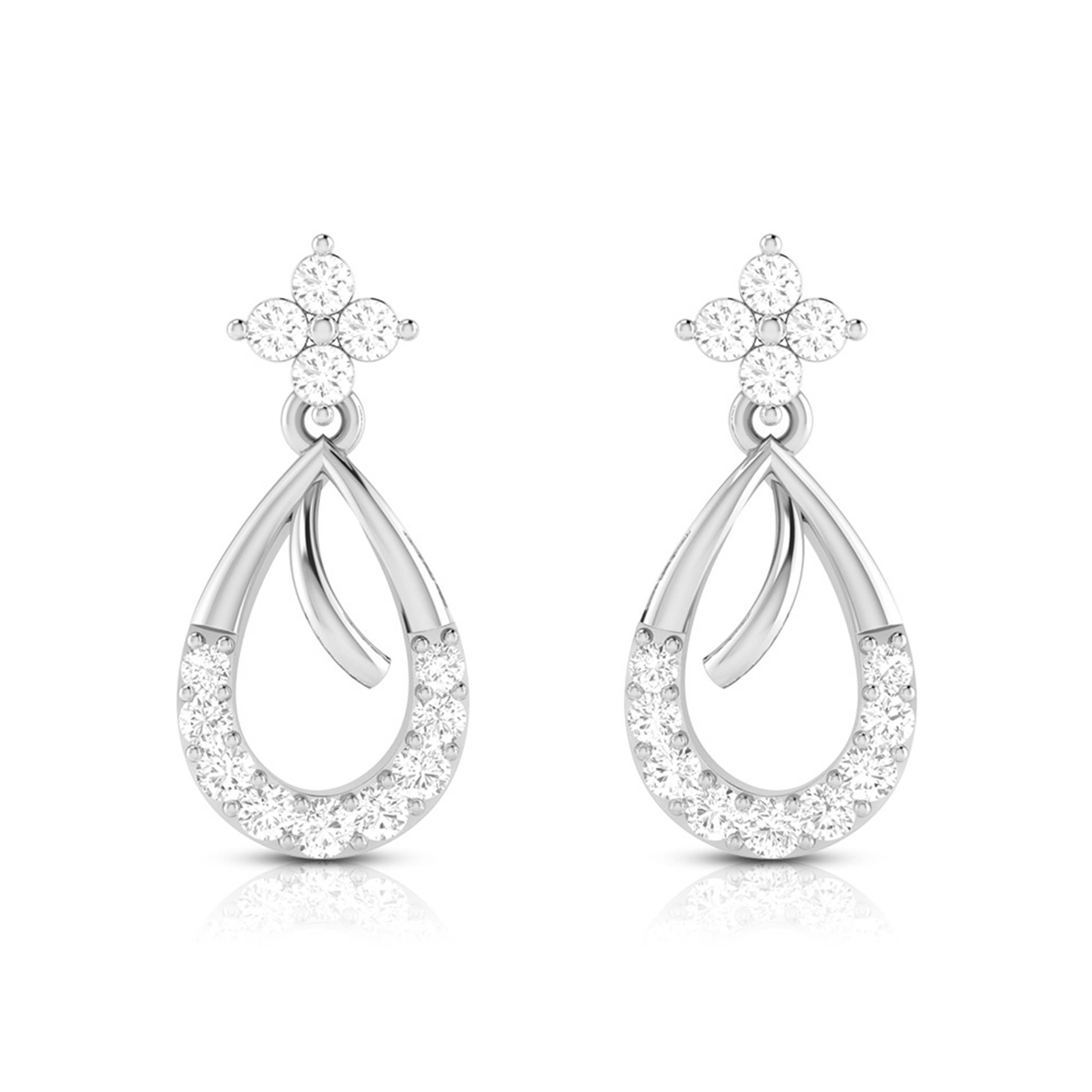 Designer Platinum Earrings with Diamonds for Women JL PT E N-41   Jewelove.US