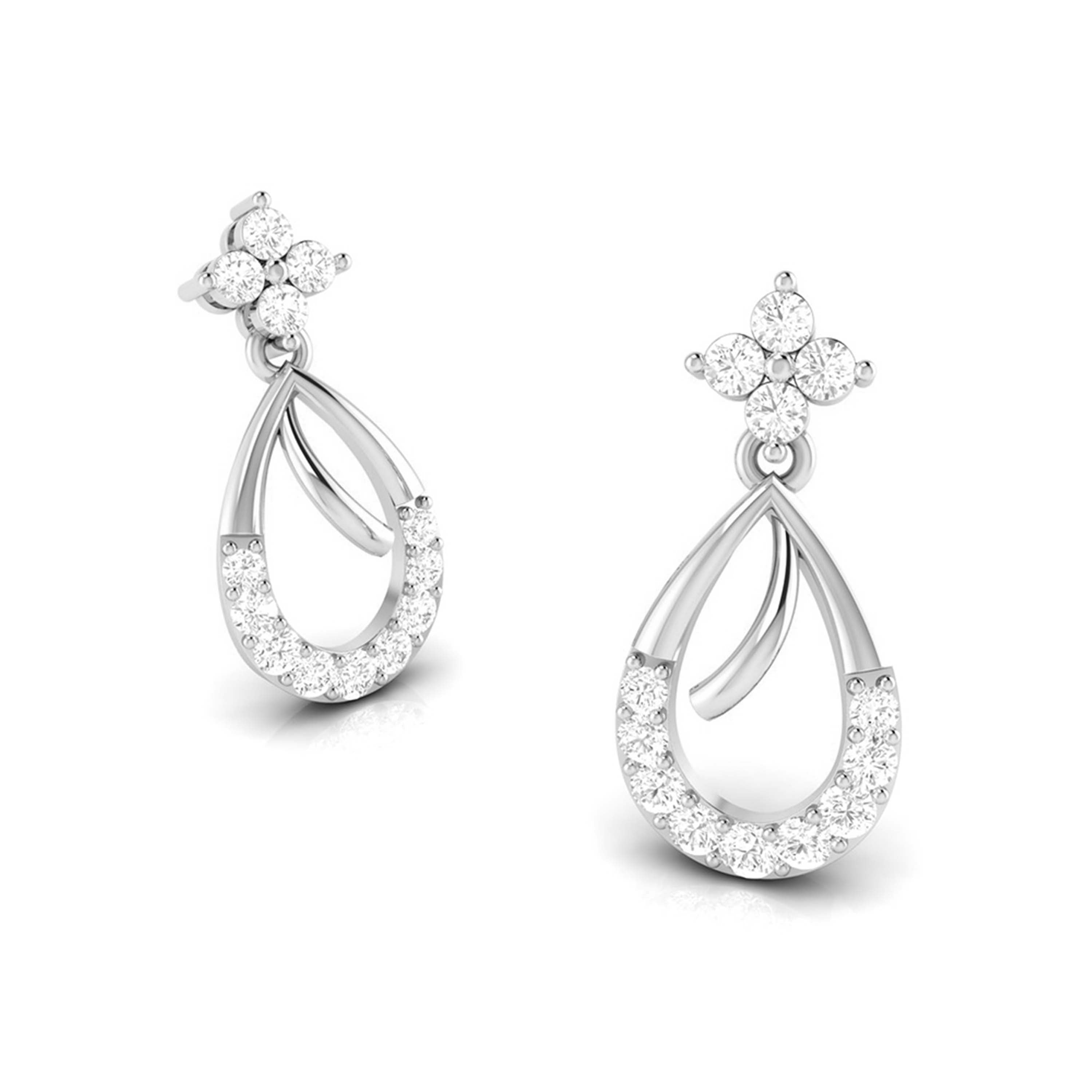 Designer Platinum Earrings with Diamonds for Women JL PT E N-41