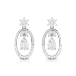 Load image into Gallery viewer, Platinum Oval Shape Earrings with Diamonds for Women JL PT E N-43  VVS-GH Jewelove.US
