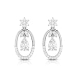 Load image into Gallery viewer, Platinum Oval Shape Earrings with Diamonds for Women JL PT E N-43  VVS-GH Jewelove.US
