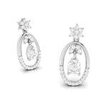 Load image into Gallery viewer, Platinum Oval Shape Earrings with Diamonds for Women JL PT E N-43   Jewelove.US
