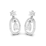 Load image into Gallery viewer, Platinum Oval Shape Earrings with Diamonds for Women JL PT E N-43   Jewelove.US
