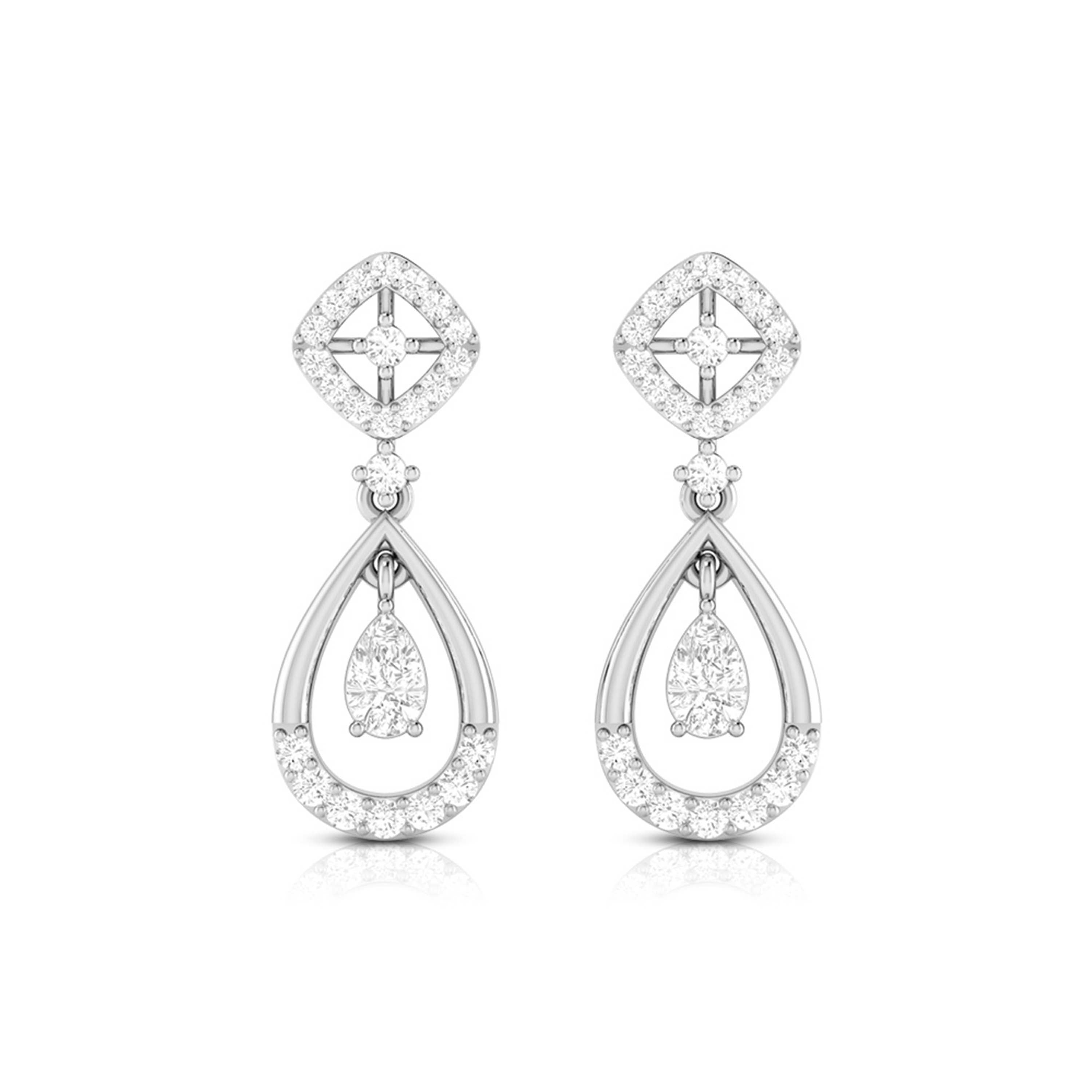 Designer Platinum Earrings with Diamonds for Women JL PT E N-44