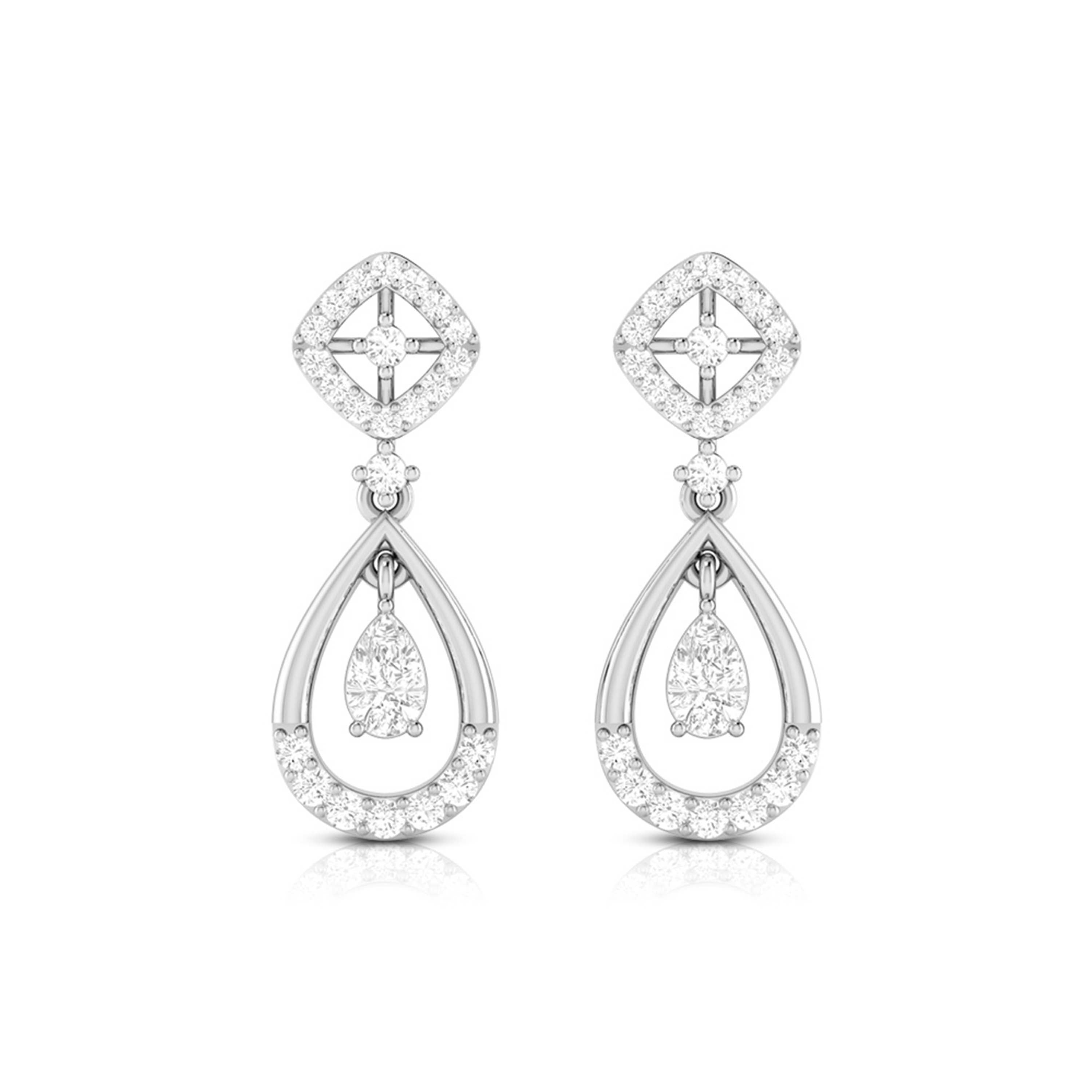 Designer Platinum Earrings with Diamonds for Women JL PT E N-44  VVS-GH Jewelove.US