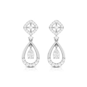Designer Platinum Earrings with Diamonds for Women JL PT E N-44