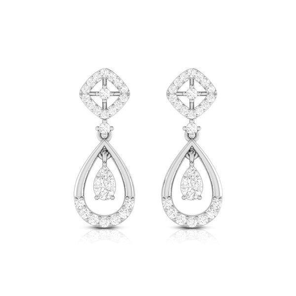 Designer Platinum Earrings with Diamonds for Women JL PT E NK-40