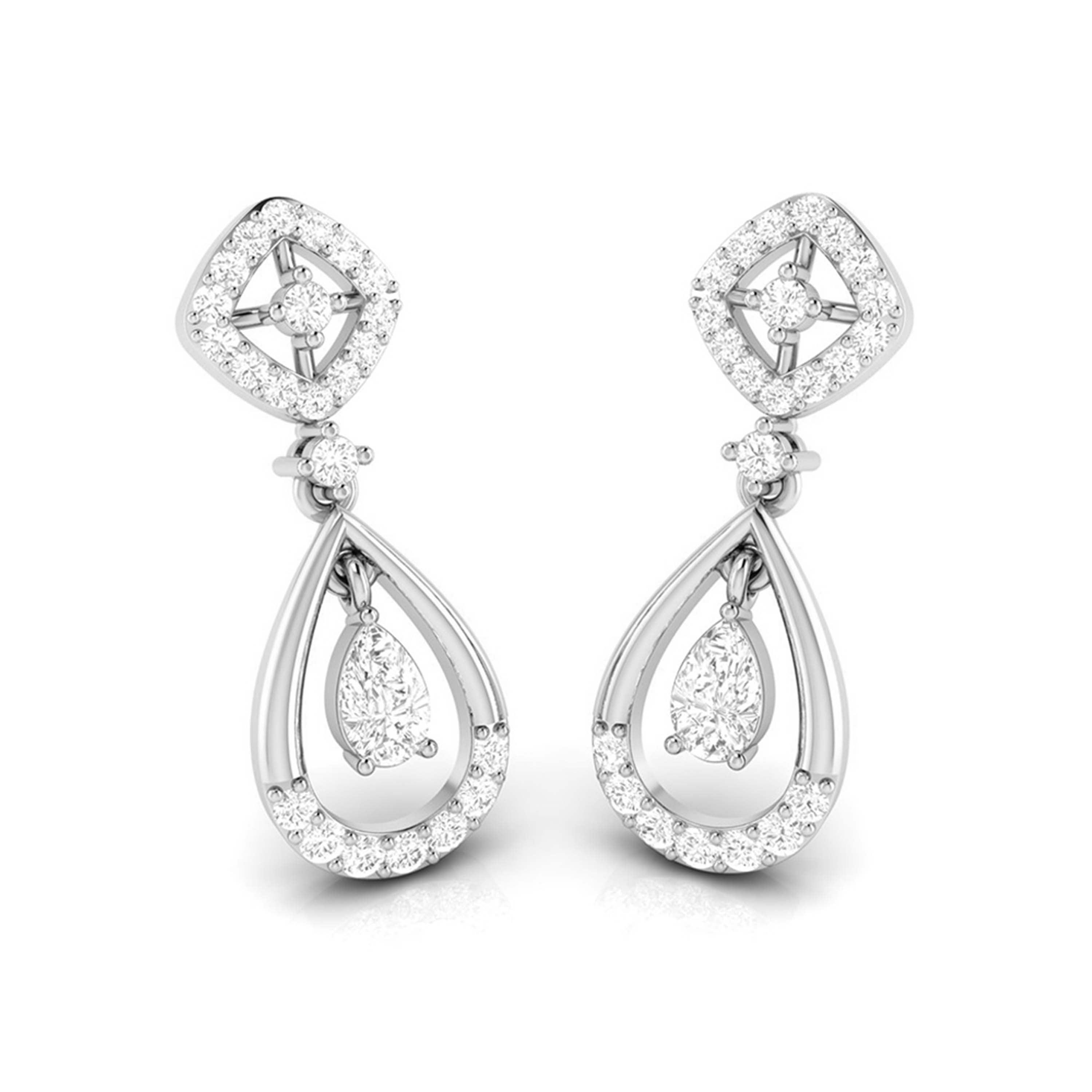 Designer Platinum Earrings with Diamonds for Women JL PT E N-44