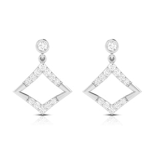 Designer Platinum Earrings with Diamonds for Women JL PT E N-45