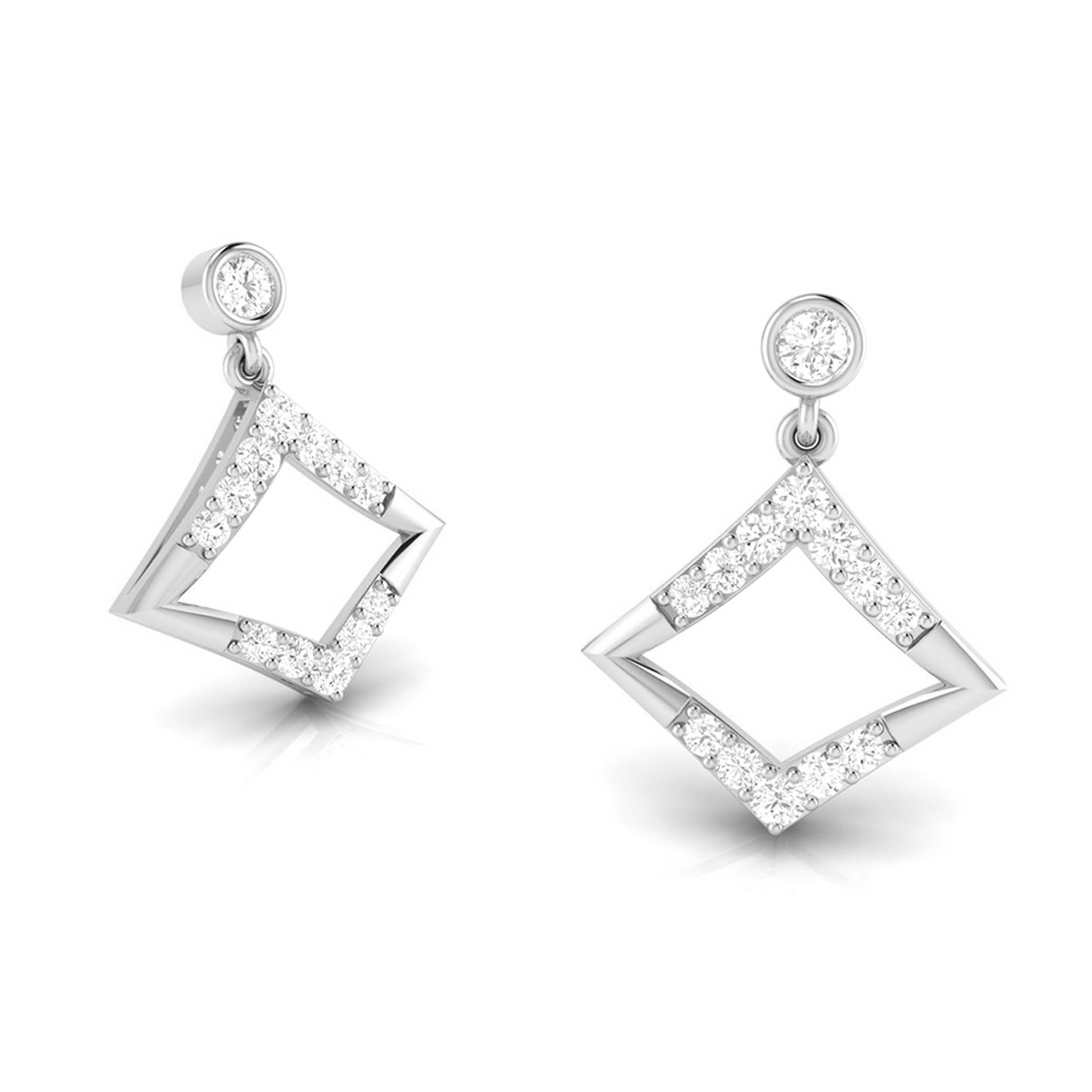Designer Platinum Earrings with Diamonds for Women JL PT E N-45