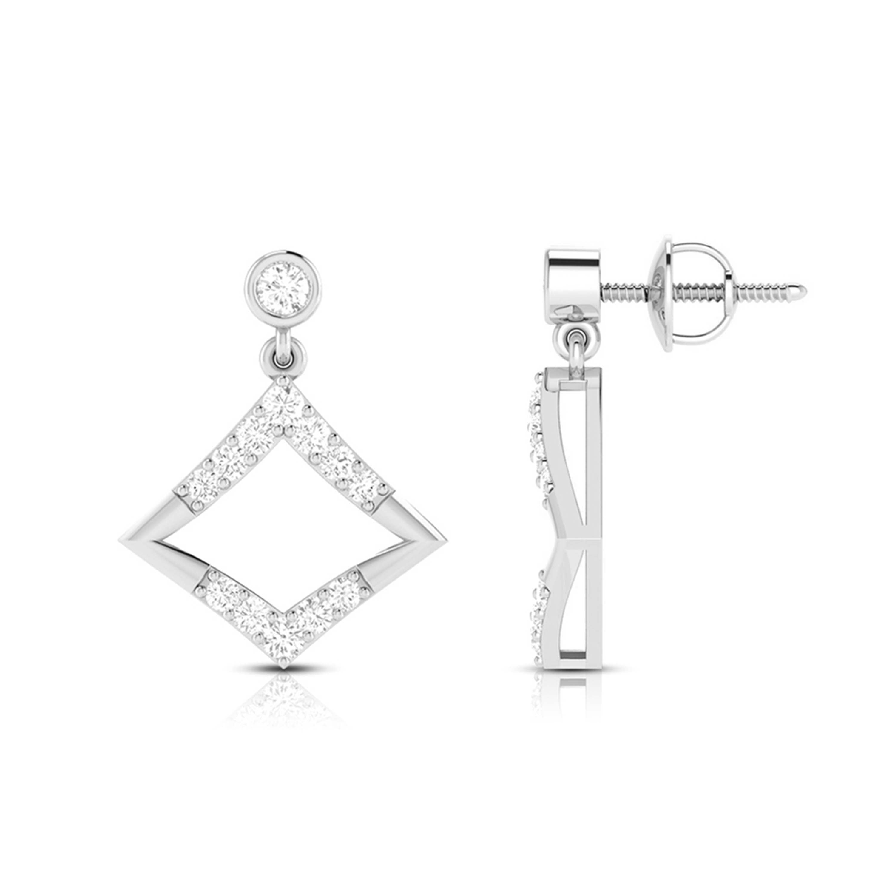 Designer Platinum Earrings with Diamonds for Women JL PT E N-45