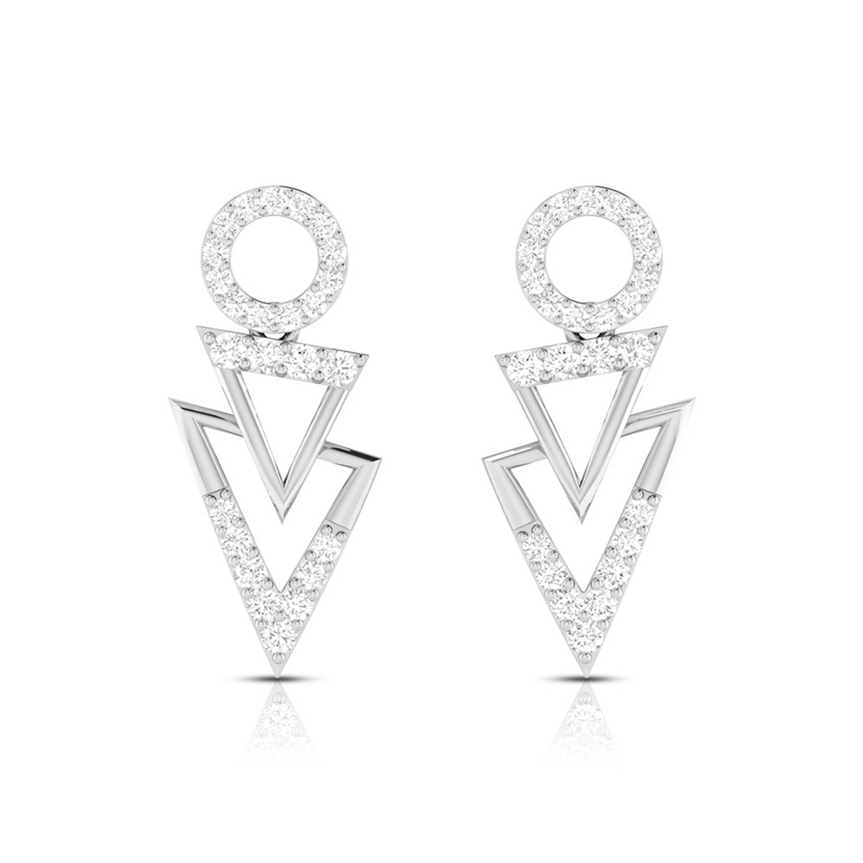 Designer Platinum Earrings with Diamonds for Women JL PT E N-46