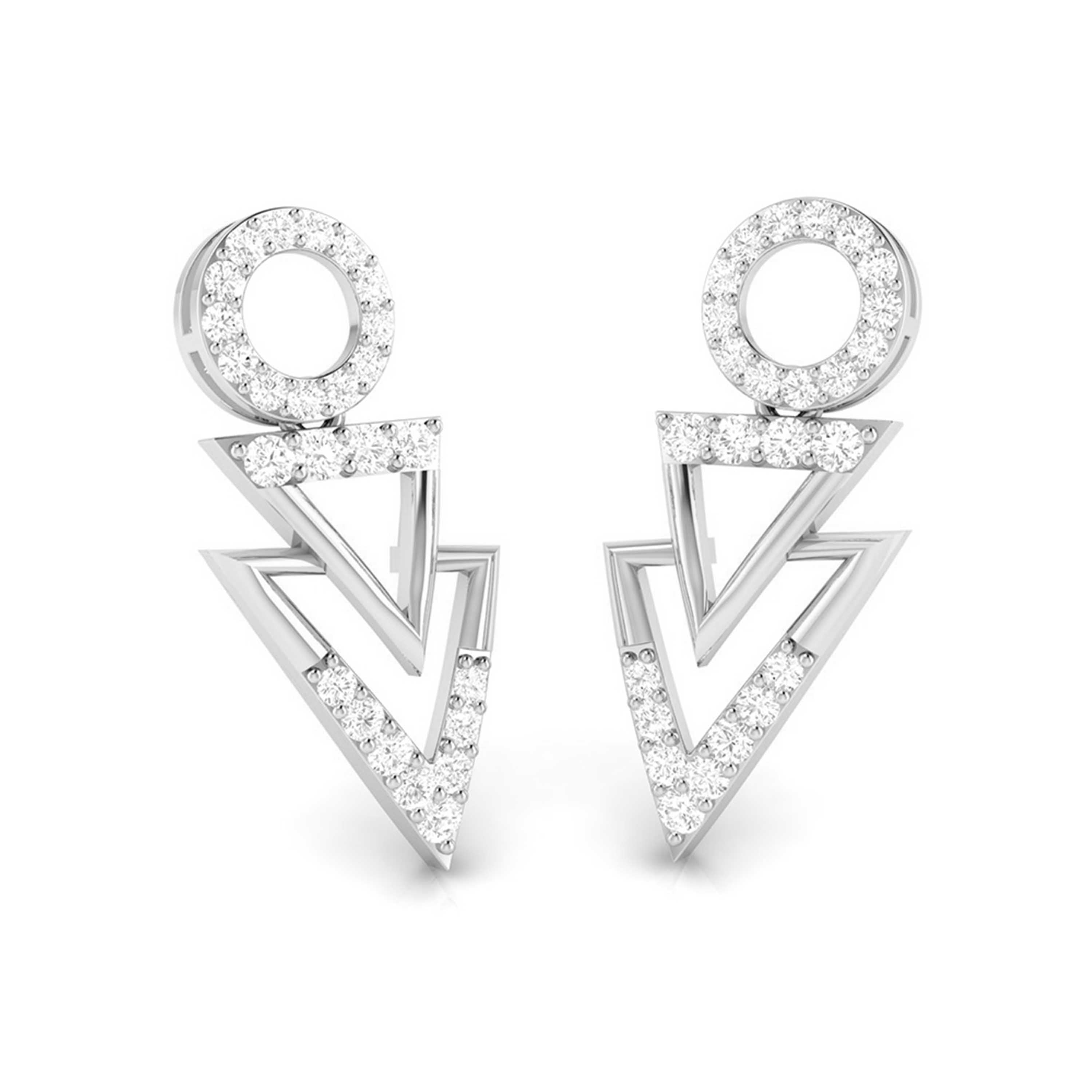 Designer Platinum Earrings with Diamonds for Women JL PT E N-46