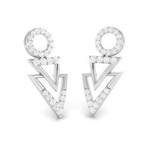 Designer Platinum Earrings with Diamonds for Women JL PT E N-46