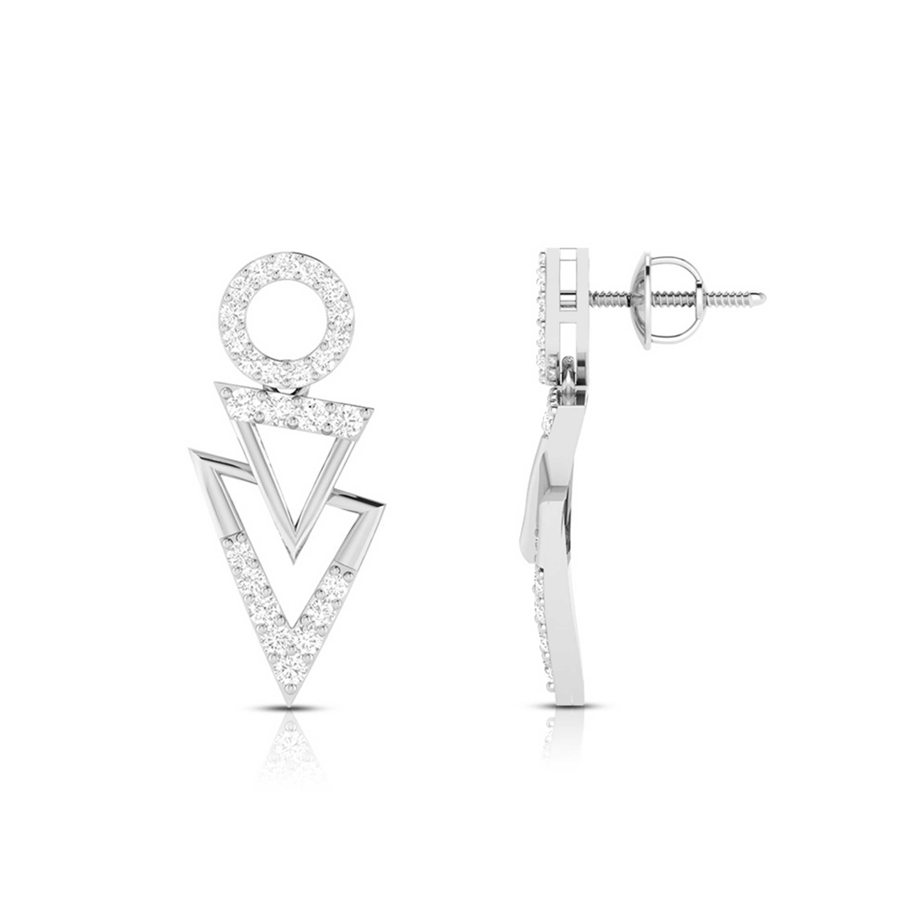 Designer Platinum Earrings with Diamonds for Women JL PT E N-46