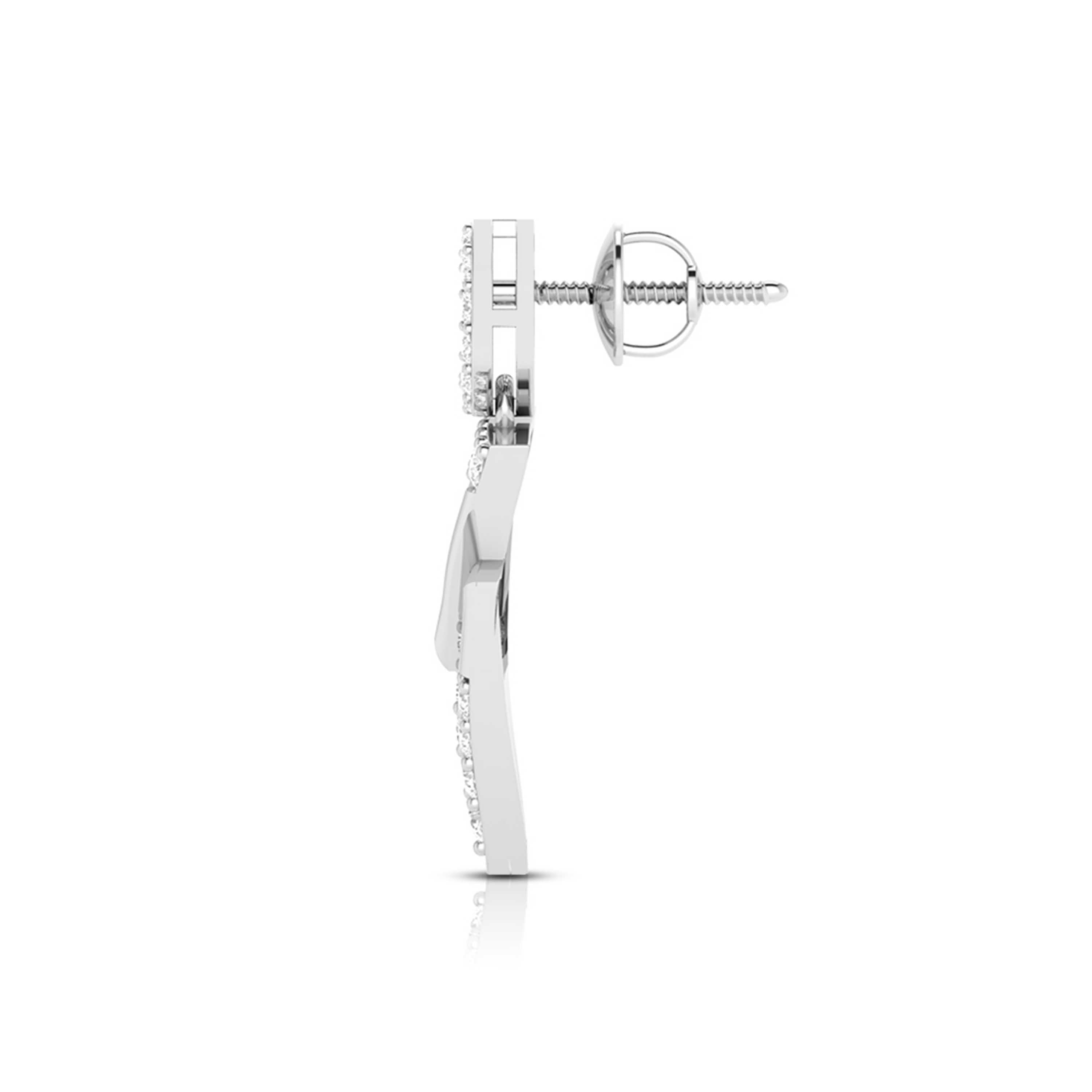 Designer Platinum Earrings with Diamonds for Women JL PT E N-46