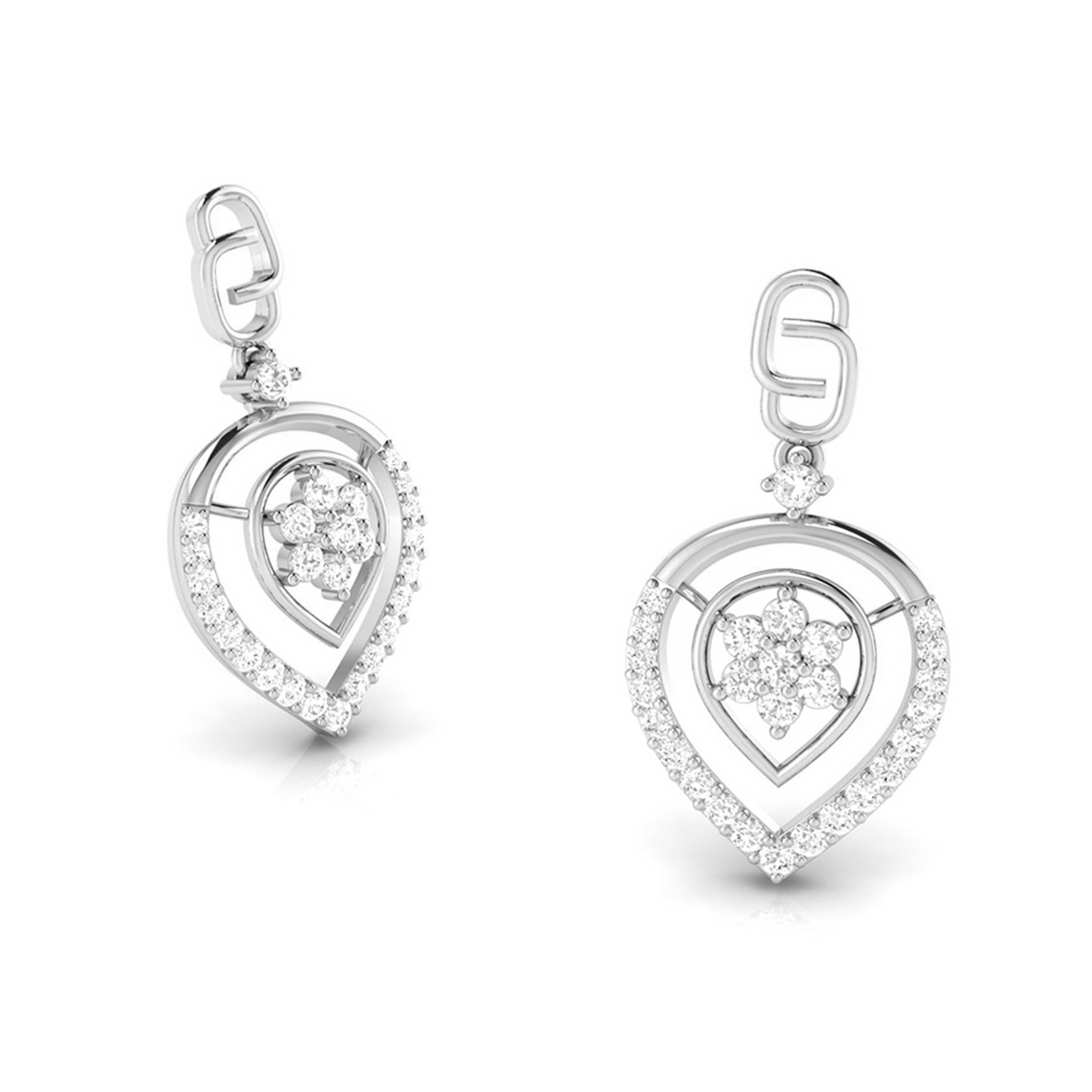 Designer Platinum Earrings with Diamonds for Women JL PT E N-47   Jewelove.US
