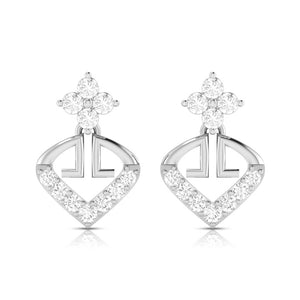 Designer Platinum Earrings with Diamonds for Women JL PT E N-48