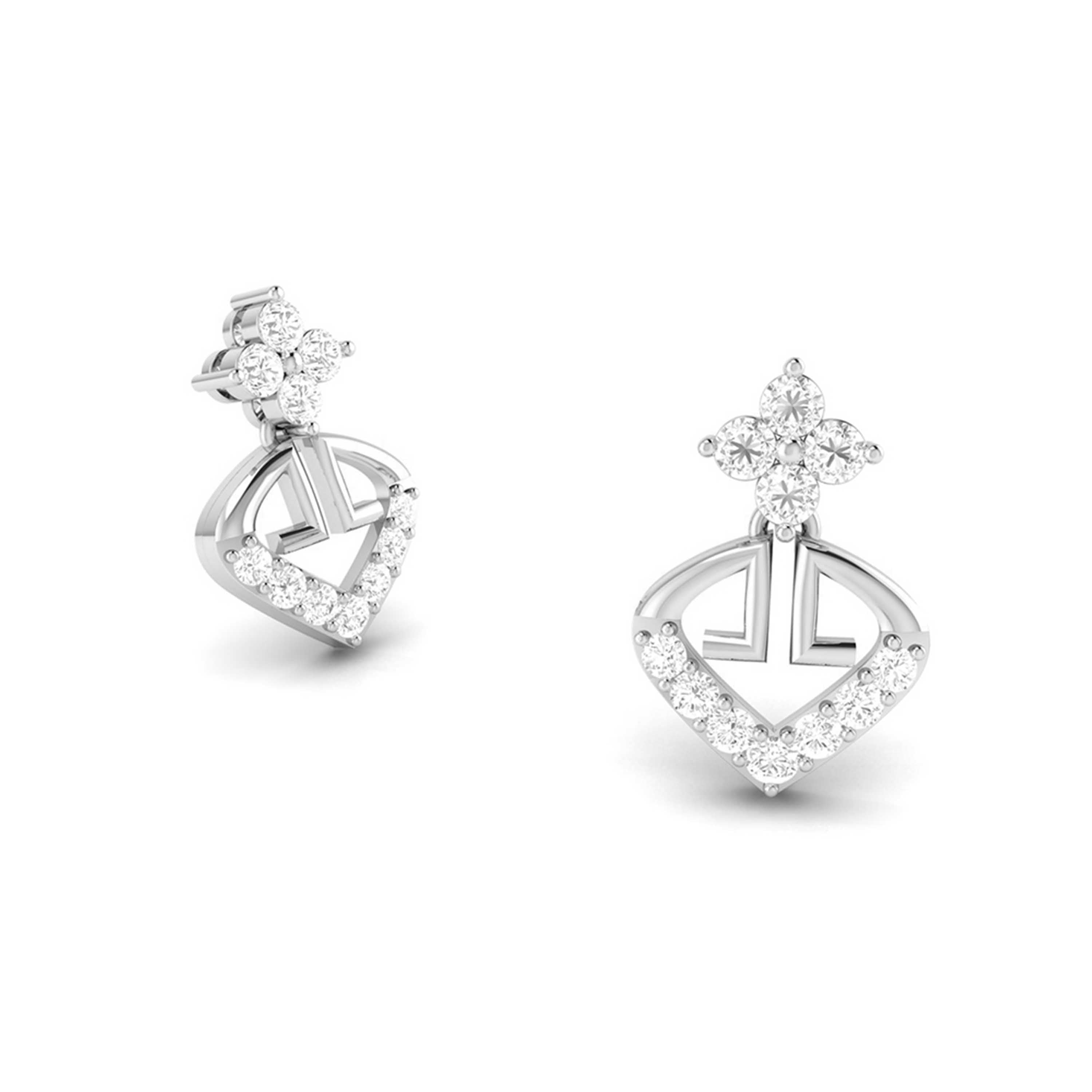Designer Platinum Earrings with Diamonds for Women JL PT E N-48
