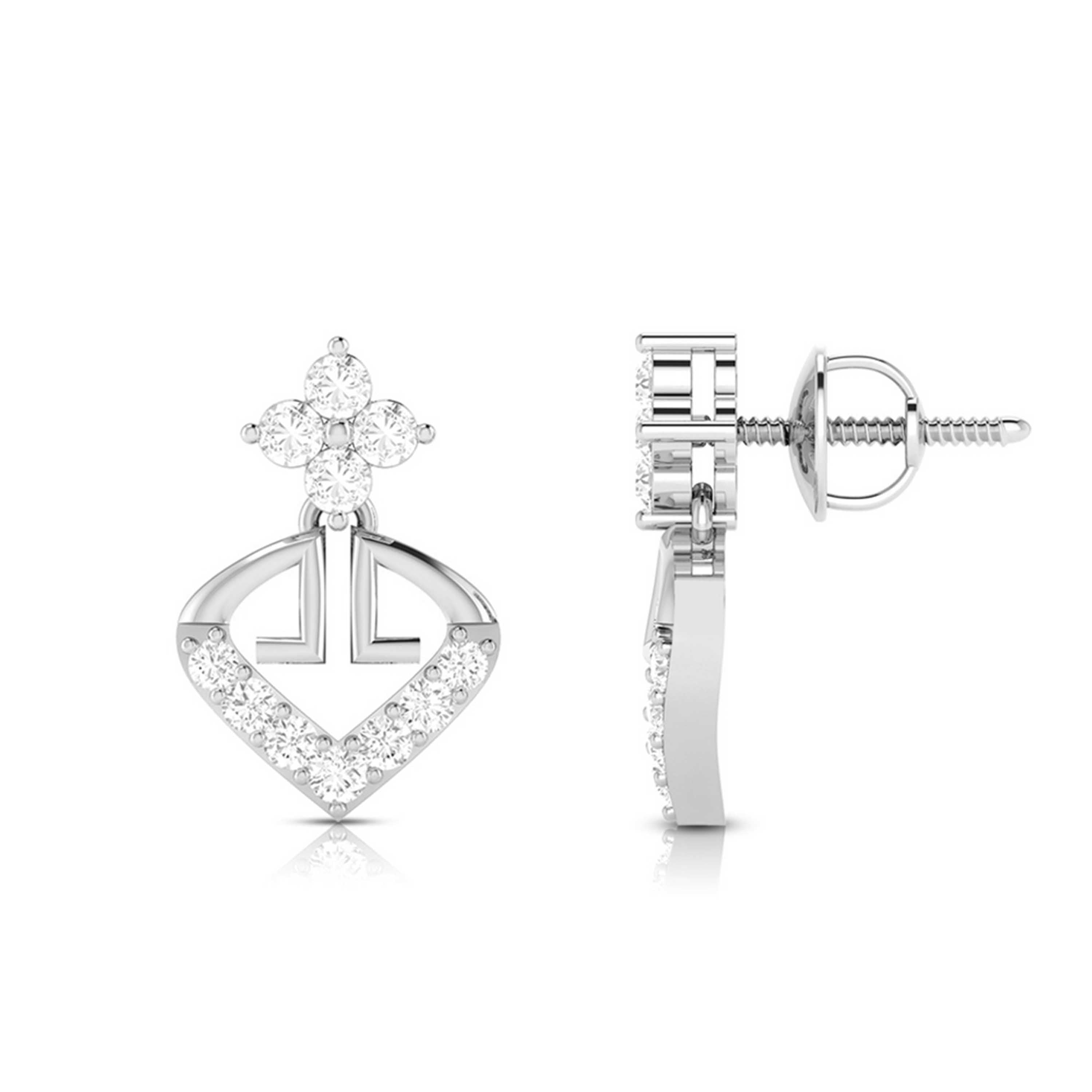 Designer Platinum Earrings with Diamonds for Women JL PT E N-48