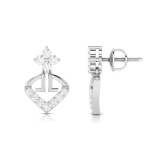 Designer Platinum Earrings with Diamonds for Women JL PT E N-48
