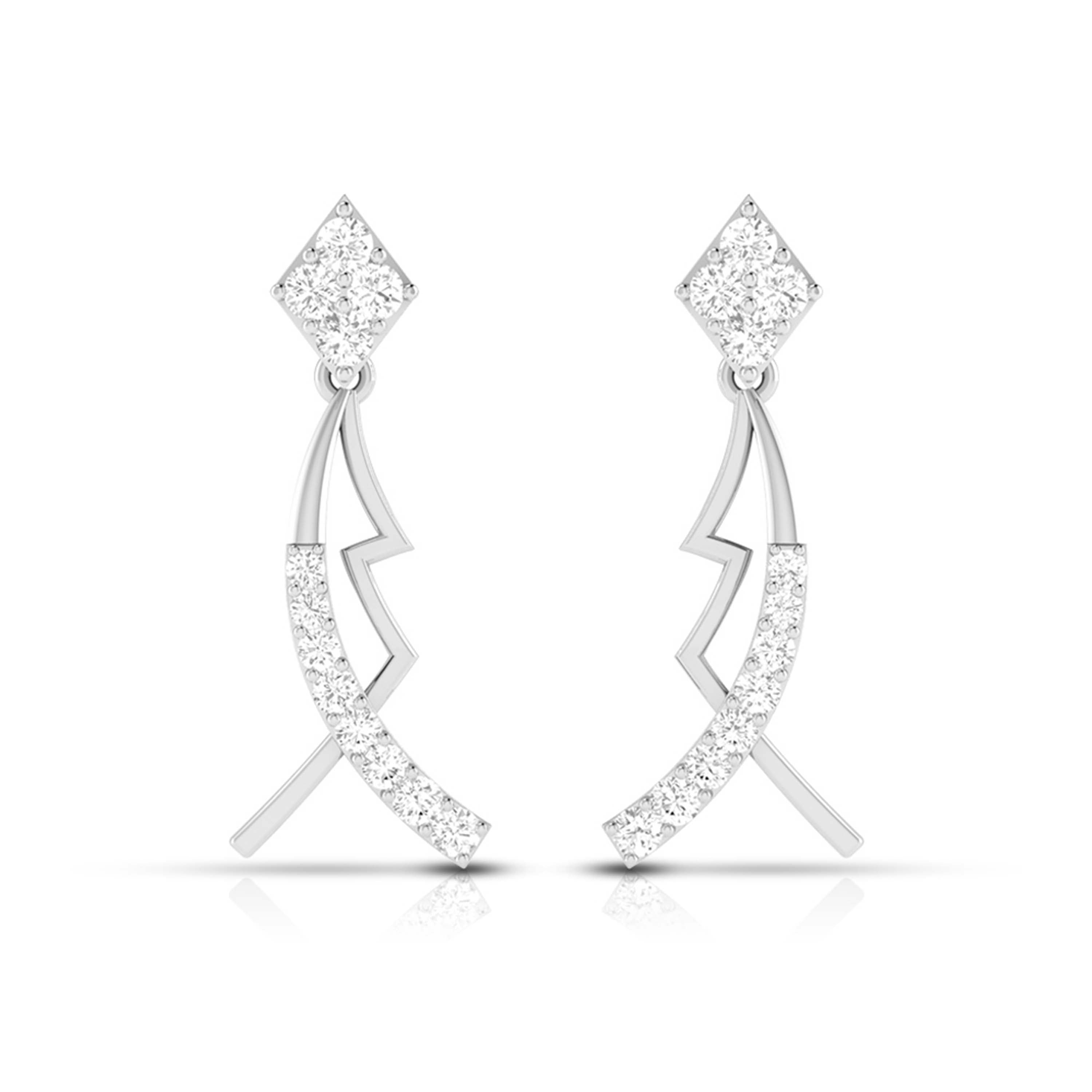 Designer Platinum Earrings with Diamonds for Women JL PT E N-49  VVS-GH Jewelove.US