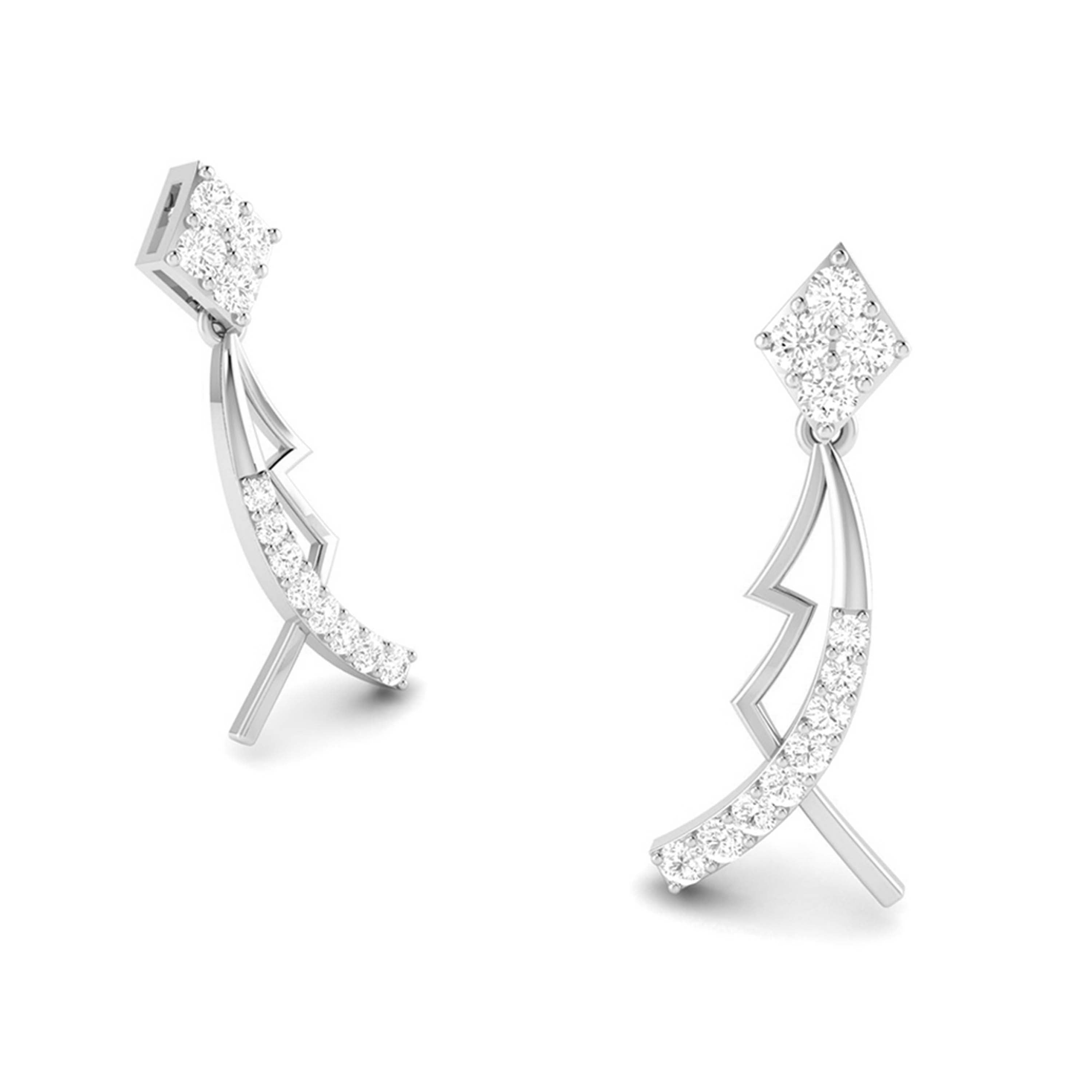 Designer Platinum Earrings with Diamonds for Women JL PT E N-49   Jewelove.US