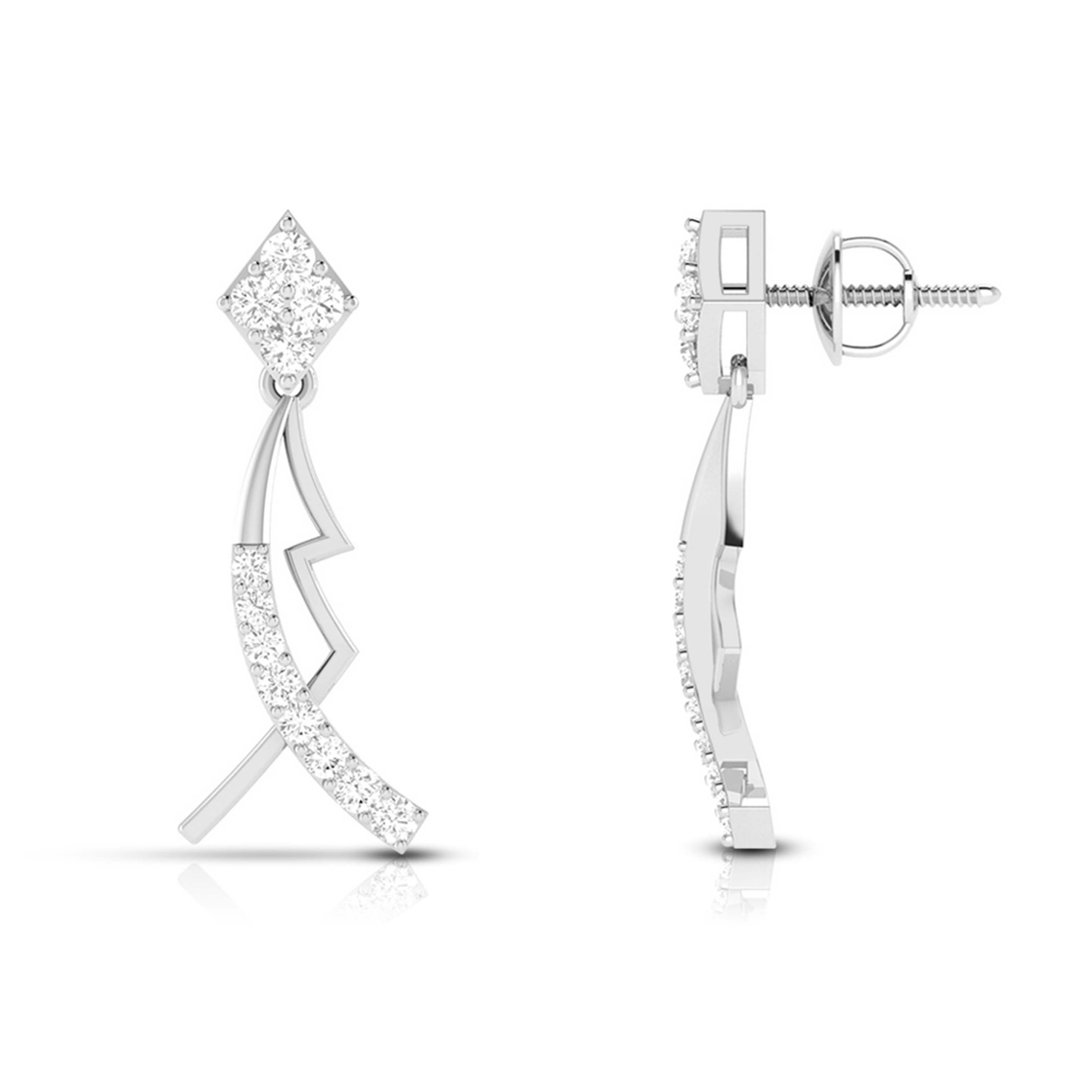 Designer Platinum Earrings with Diamonds for Women JL PT E N-49   Jewelove.US