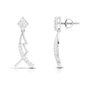 Designer Platinum Earrings with Diamonds for Women JL PT E N-49   Jewelove.US