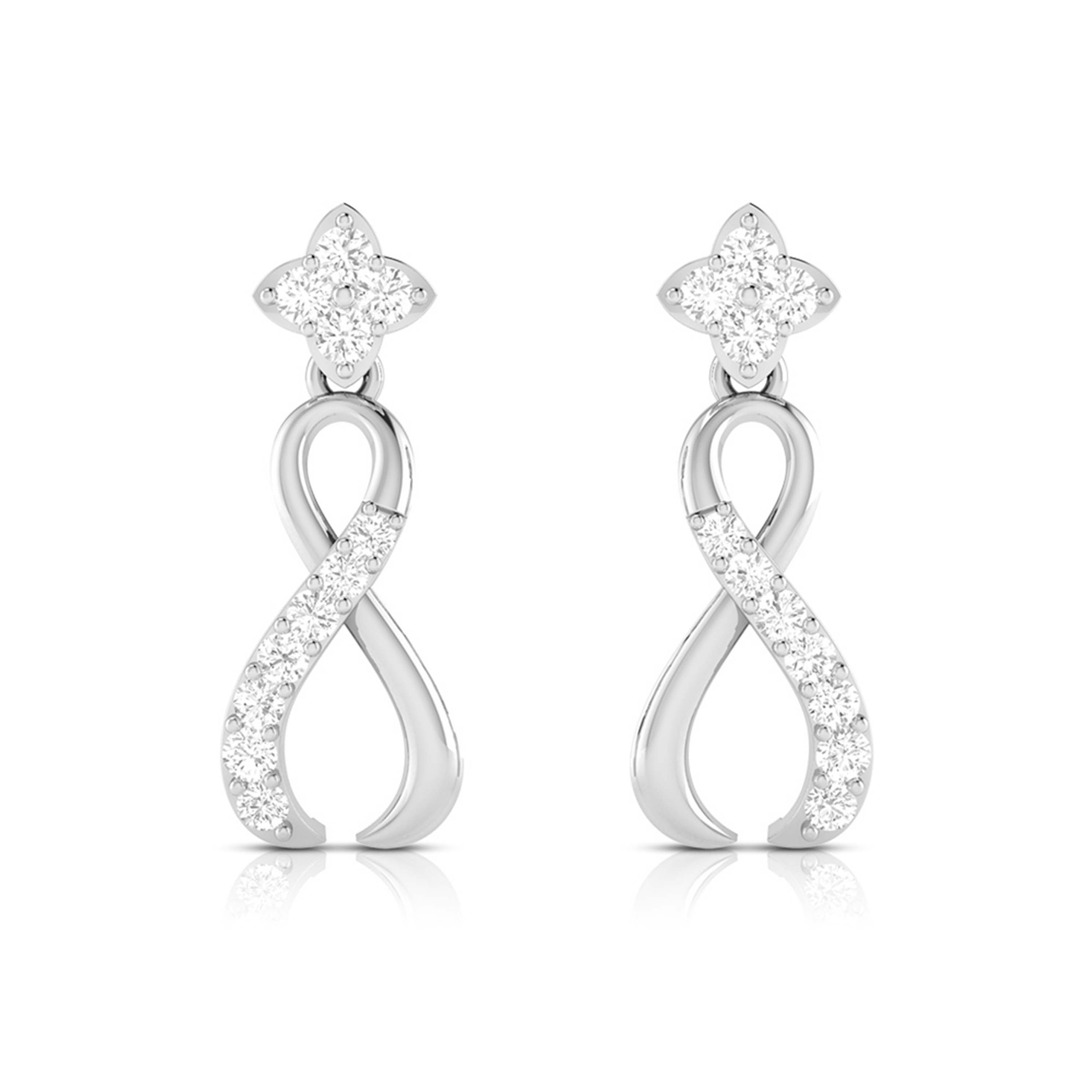 Designer Platinum Earrings with Diamonds for Women JL PT E N-50