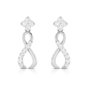 Designer Platinum Earrings with Diamonds for Women JL PT E N-50