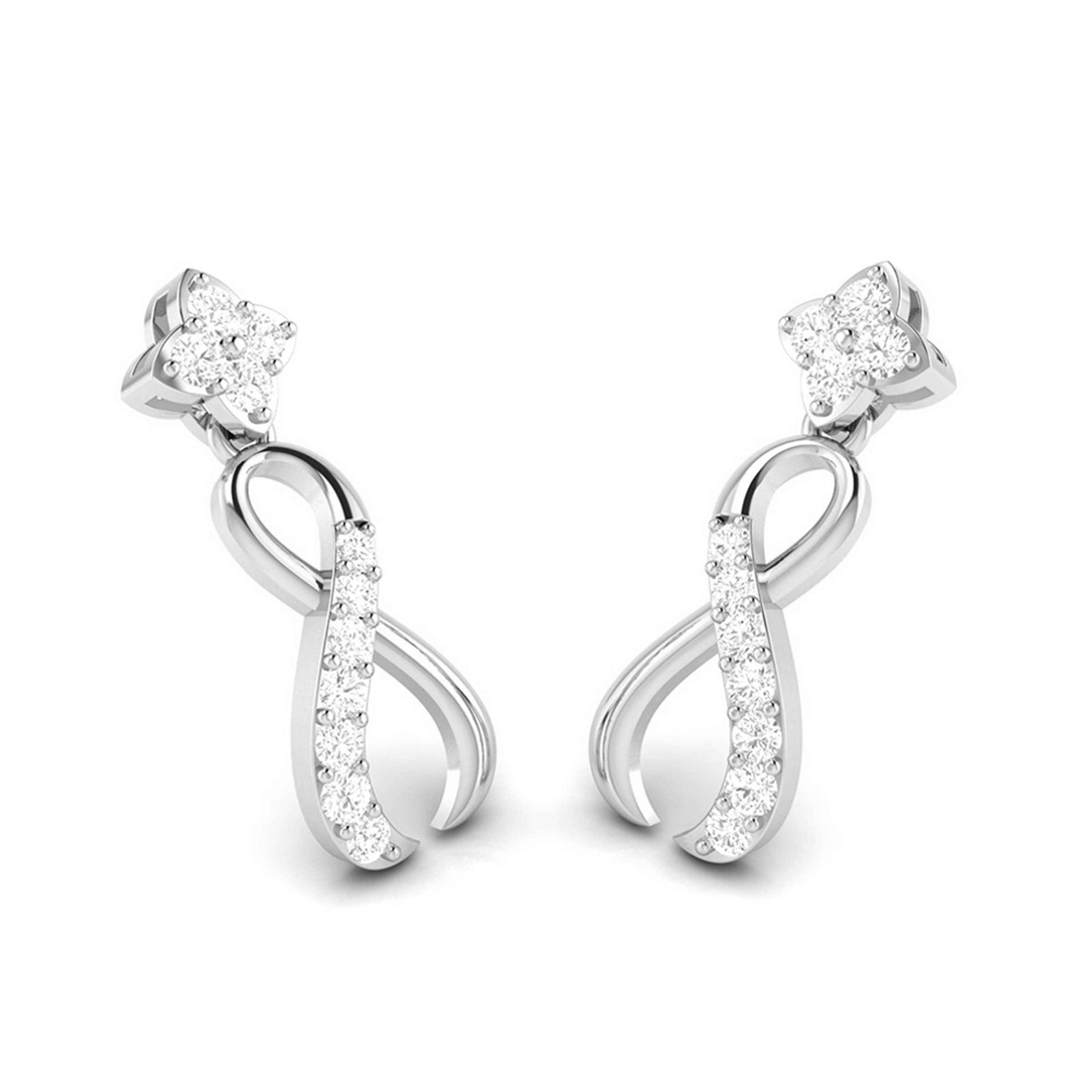 Designer Platinum Earrings with Diamonds for Women JL PT E N-50