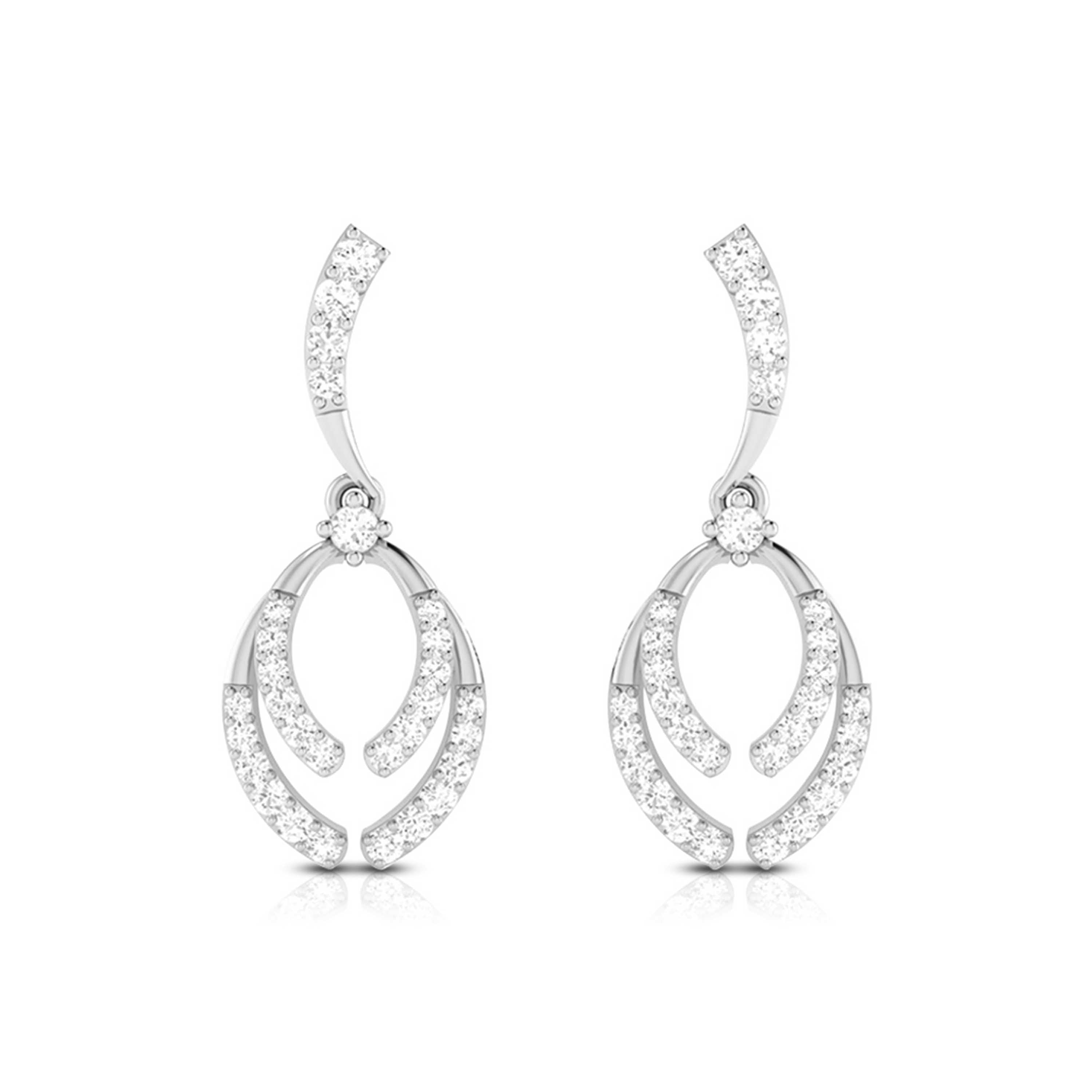 Beautiful Platinum Earrings with Diamonds for Women JL PT E N-13  VVS-GH Jewelove.US