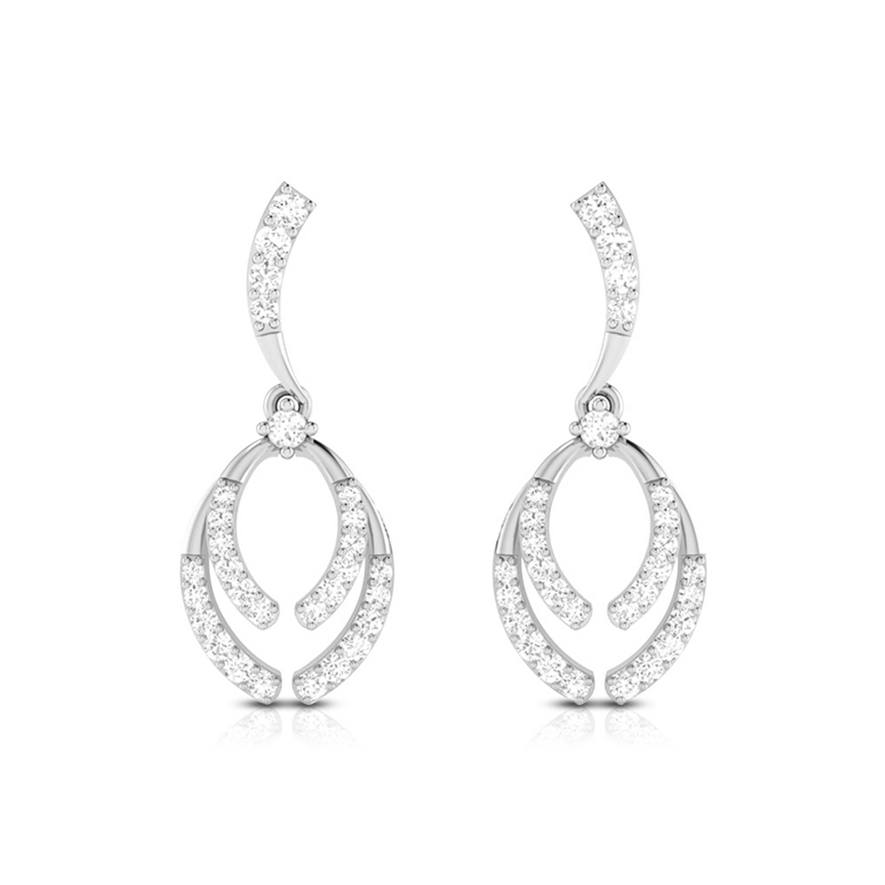 Beautiful Platinum Earrings with Diamonds for Women JL PT E N-13