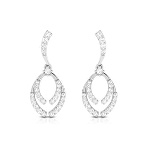 Beautiful Platinum Earrings with Diamonds for Women JL PT E N-13