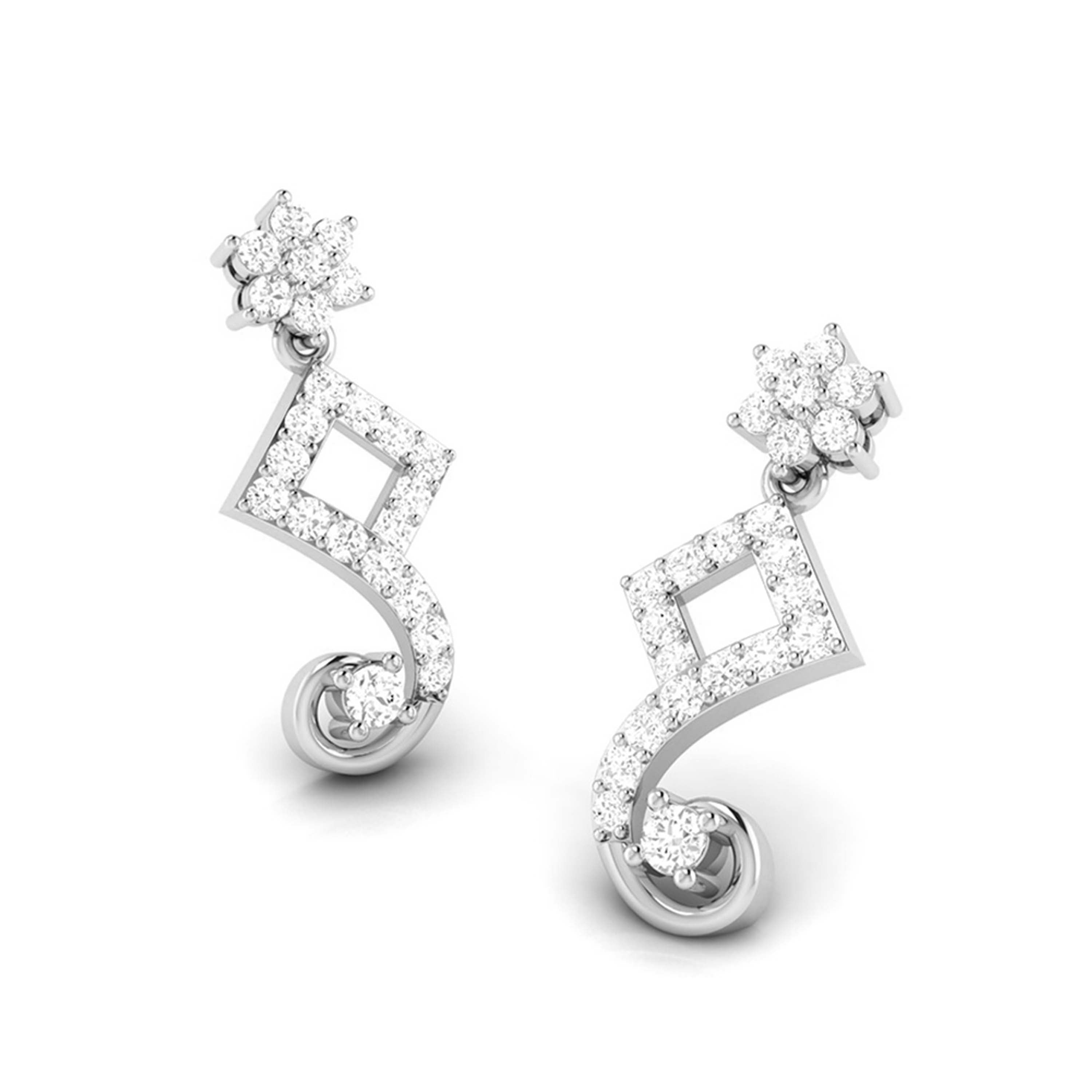 Designer Platinum Earrings with Diamonds for Women JL PT E N-7   Jewelove.US