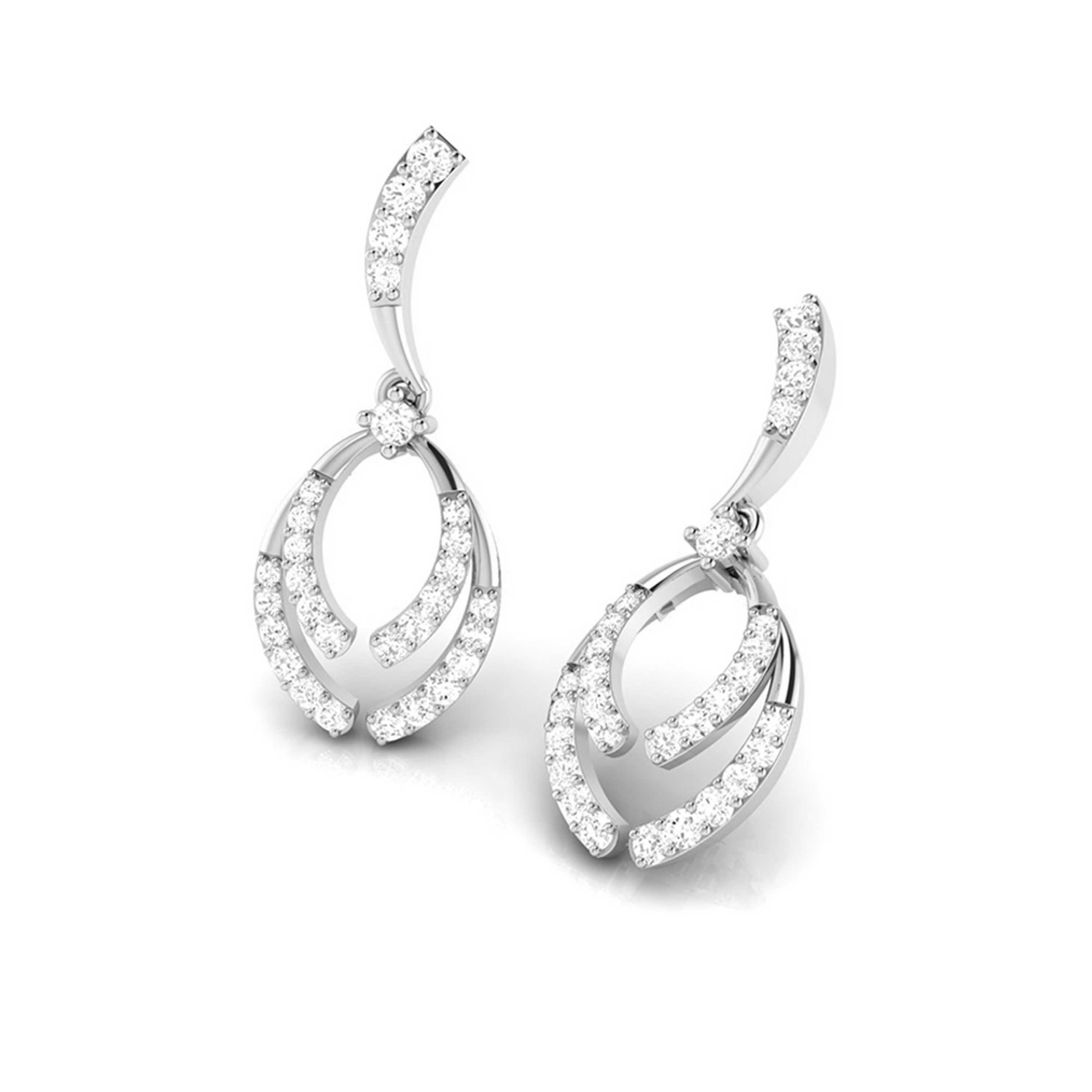 Beautiful Platinum Earrings with Diamonds for Women JL PT E N-13   Jewelove.US