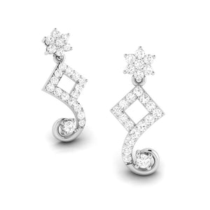 Designer Platinum Earrings with Diamonds for Women JL PT E N-7   Jewelove.US