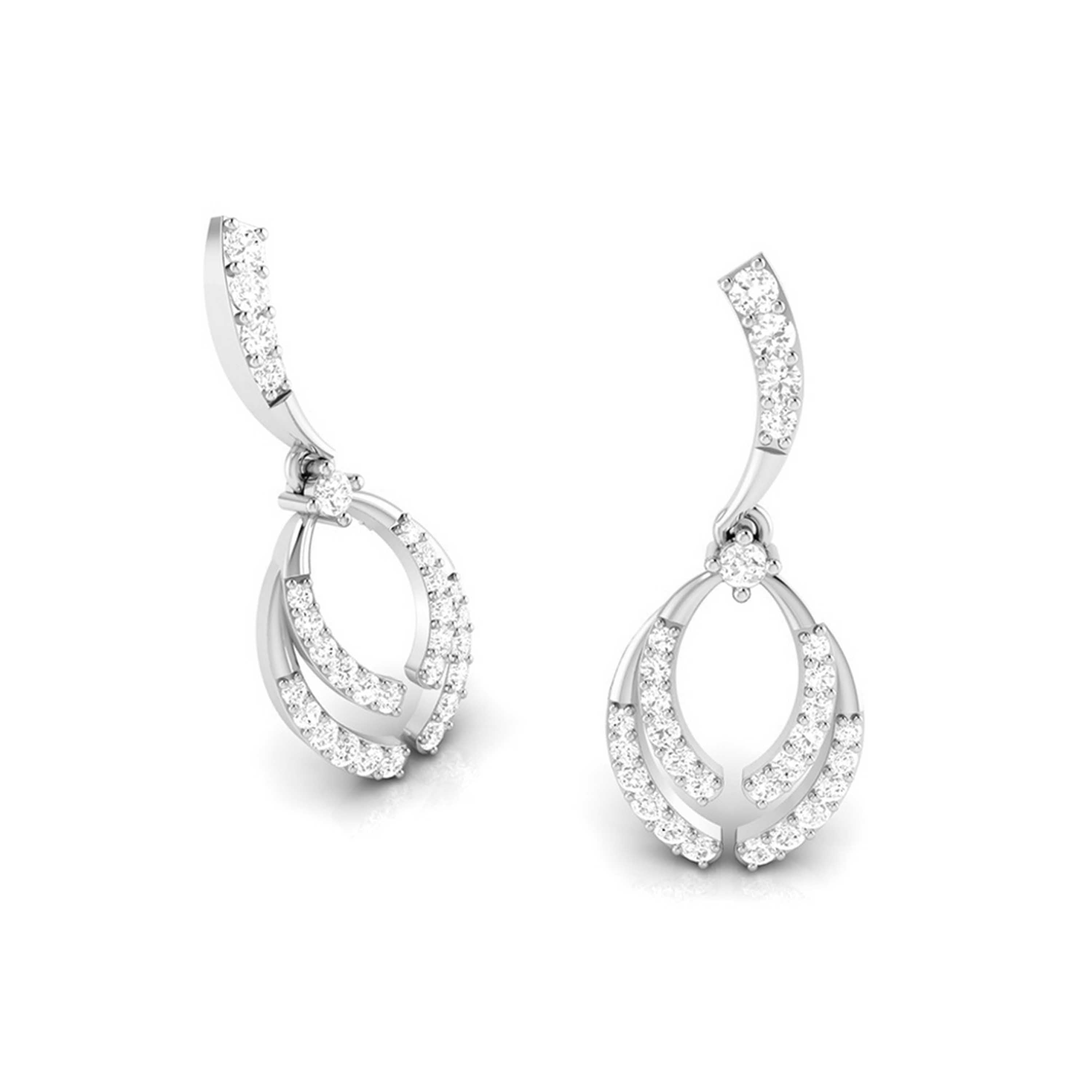 Beautiful Platinum Earrings with Diamonds for Women JL PT E N-13   Jewelove.US