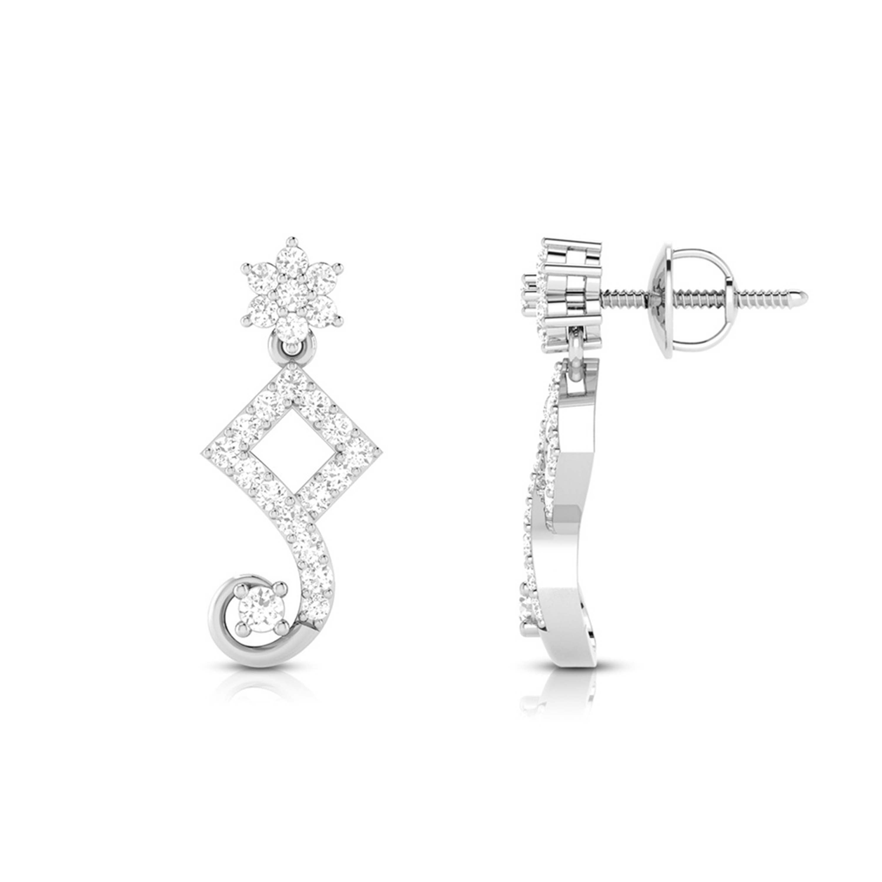 Designer Platinum Earrings with Diamonds for Women JL PT E N-7   Jewelove.US