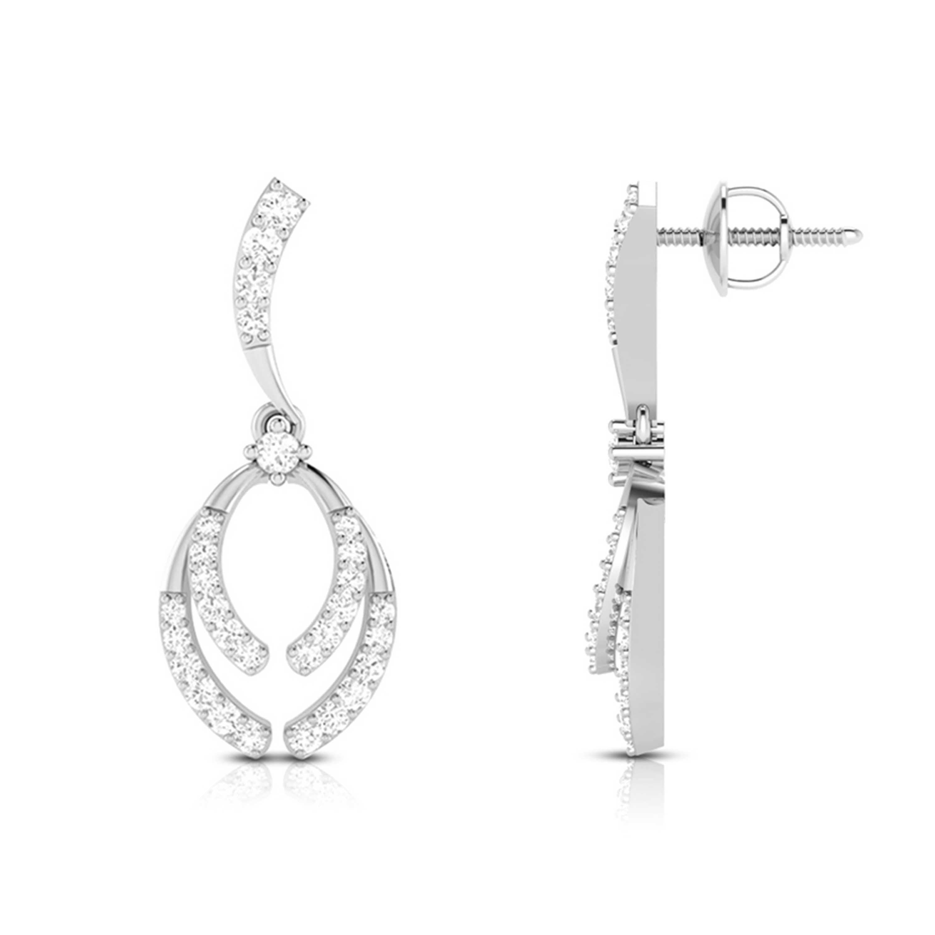 Beautiful Platinum Earrings with Diamonds for Women JL PT E N-13   Jewelove.US