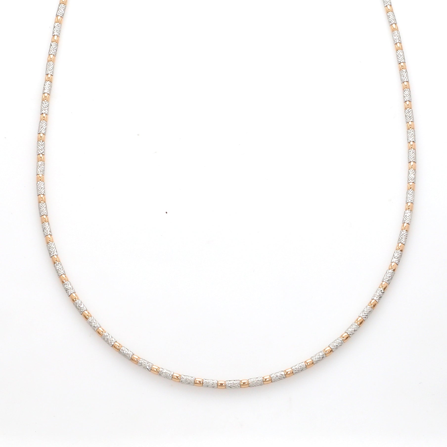 Japanese Sparkling Platinum & Rose Gold Chain for Women JL PT CH 1067