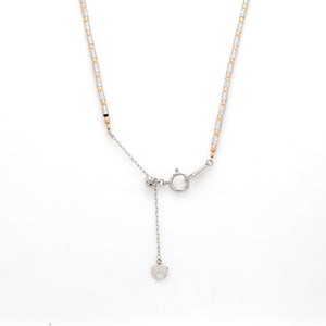 Japanese Sparkling Platinum & Rose Gold Chain for Women JL PT CH 1067