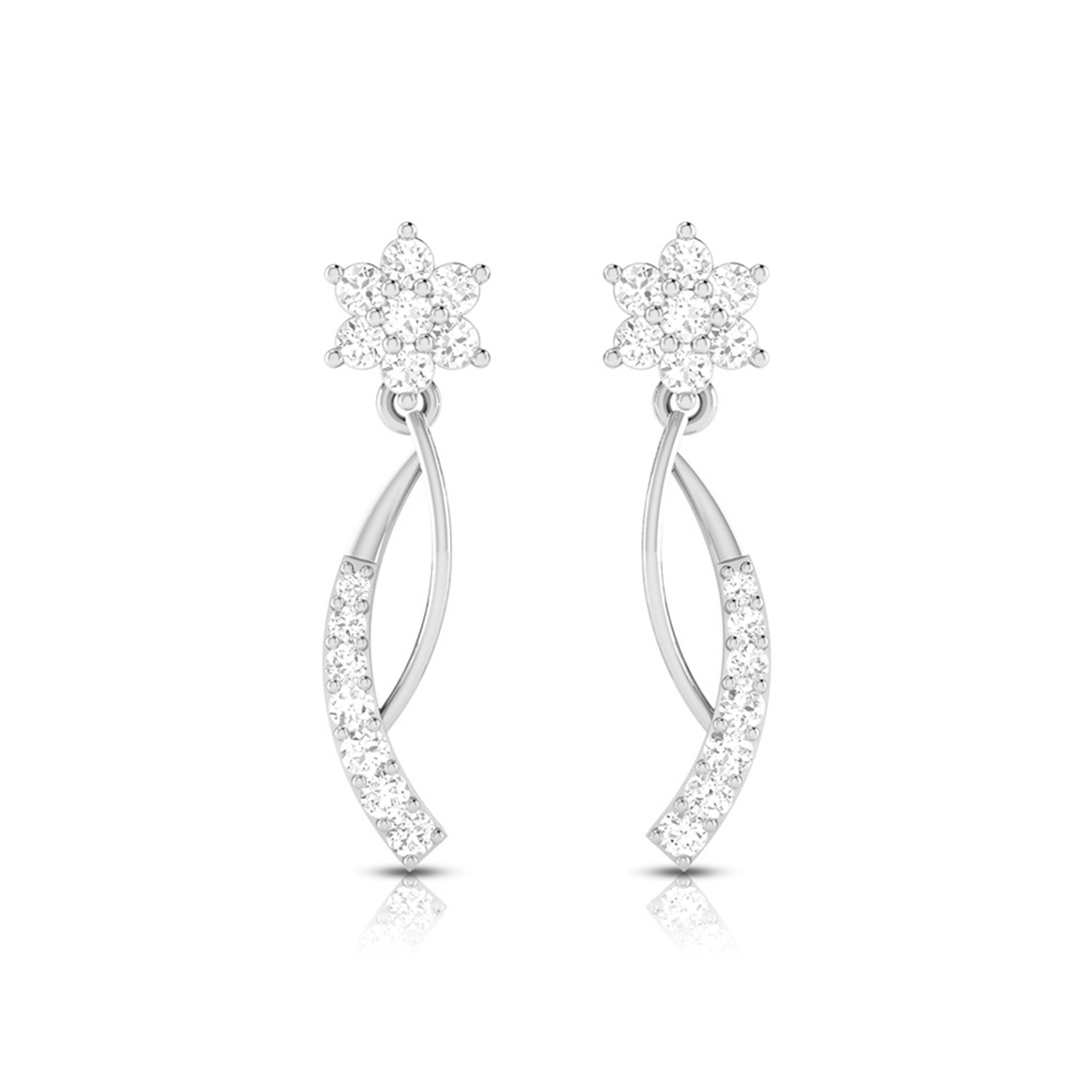 Designer Platinum Earrings with Diamonds for Women JL PT E N-5  VVS-GH Jewelove.US
