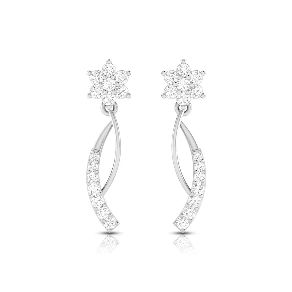 Designer Platinum Earrings with Diamonds for Women JL PT E N-5  VVS-GH Jewelove.US