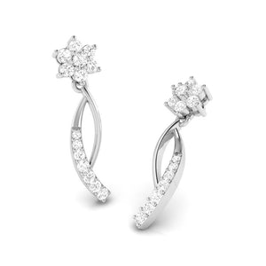 Designer Platinum Earrings with Diamonds for Women JL PT E N-5   Jewelove.US