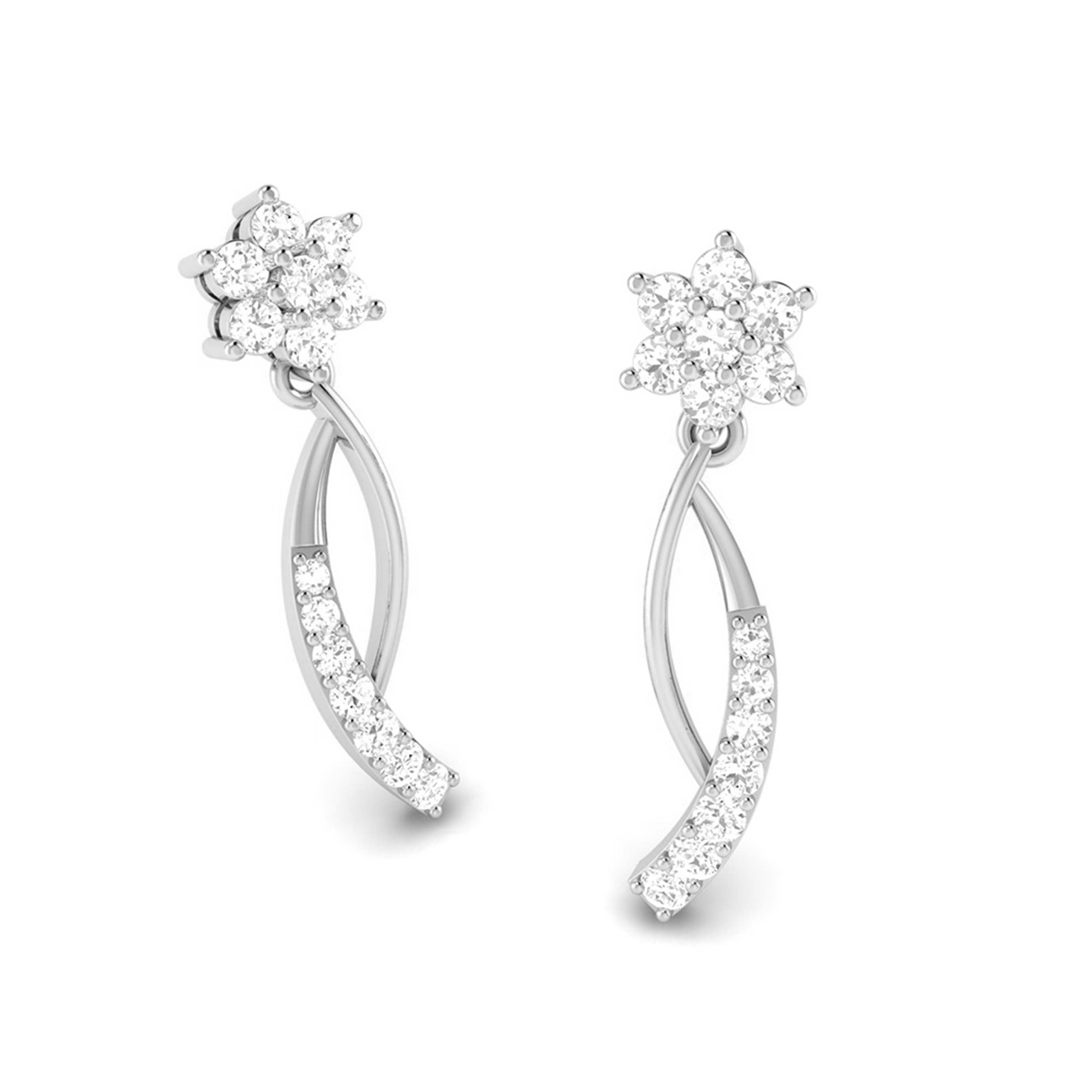 Designer Platinum Earrings with Diamonds for Women JL PT E N-5   Jewelove.US
