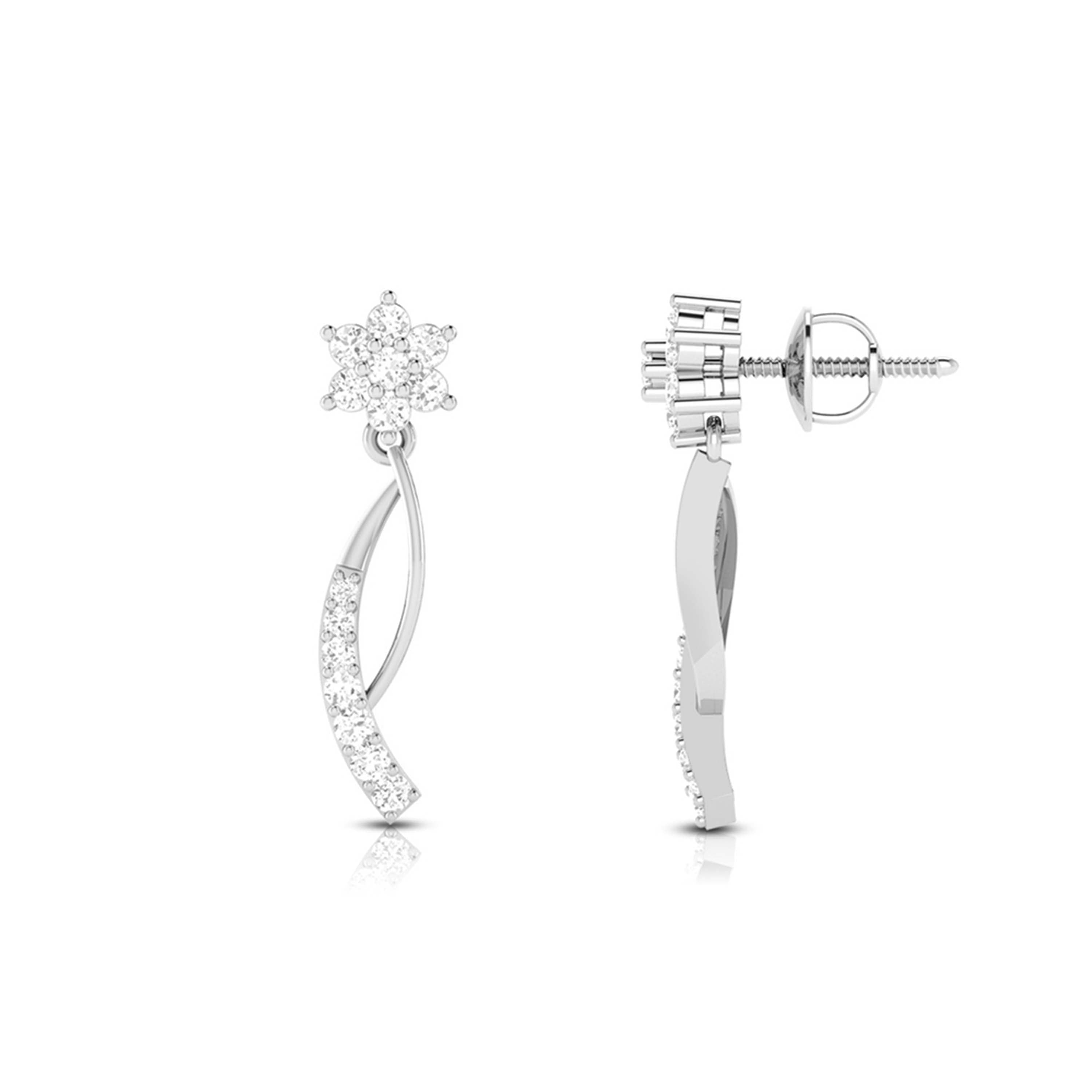 Designer Platinum Earrings with Diamonds for Women JL PT E N-5
